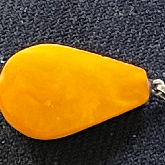 Vintage Butterscotch Baltic Amber Pendant 875 Silver USSR - Picture 7 of 11